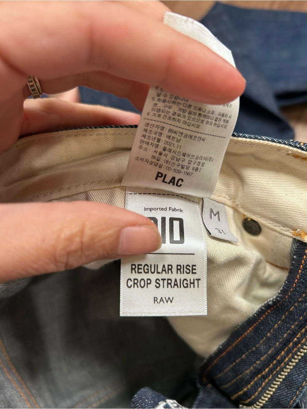 Plac men’s straight crop regular rise d 10 dark wash jeans size 31x28 - Picture 5 of 10